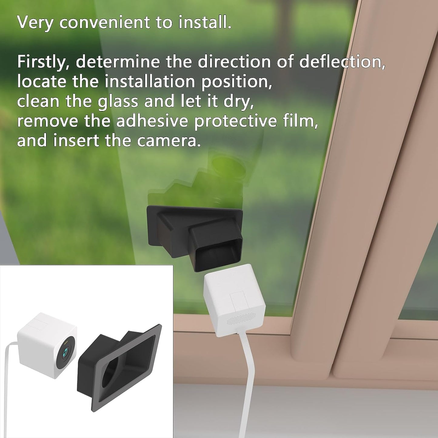 Teccle Angled Window Mount for Wyze Cam OG and OG Telephoto, 20 Degrees Tilt Up/Down/Left/Right Through Window Use Cam OG, Looking Front Yard and Driveway
