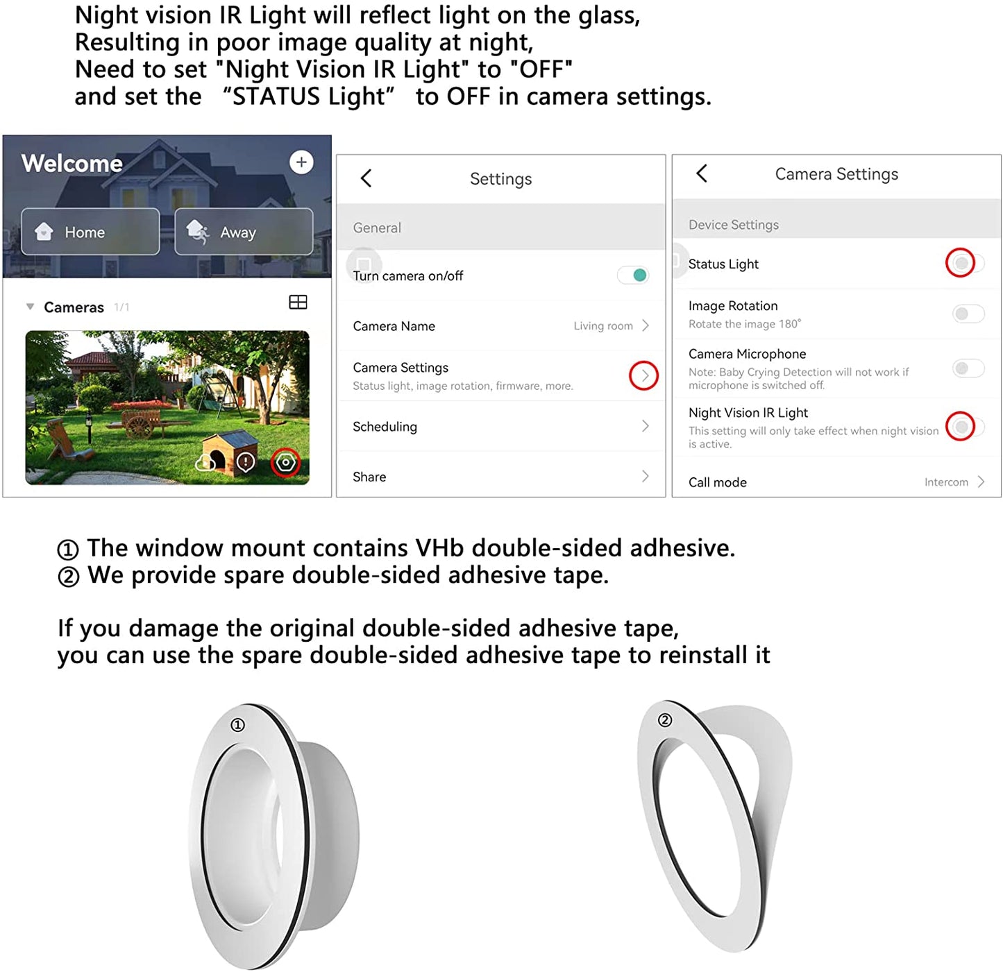 Window Mount for Yi Smart Home Camera , Through Window Use Yi Home Camera