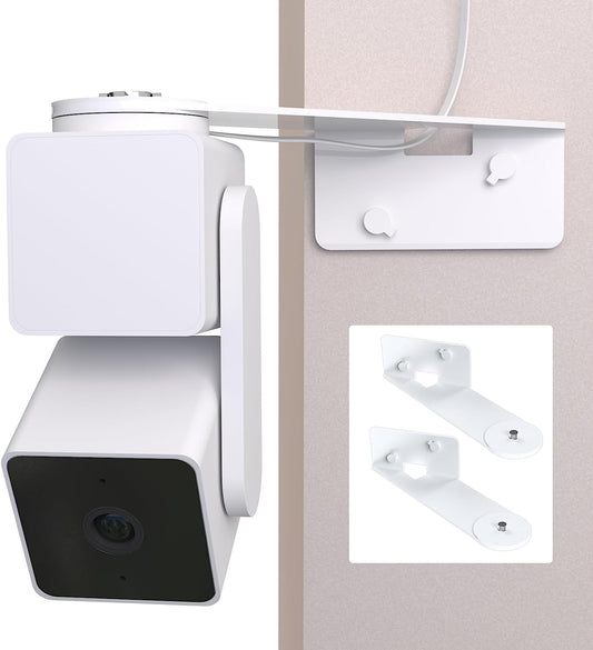 Outside Corner Wall Mount Bracket for Wyze Cam Pan V3, Make Cam Pan V3 Cover Both Sides of The House 270 Degrees, Maximizing Coverage Reduce Blind Spots (Pack of 2, White)
