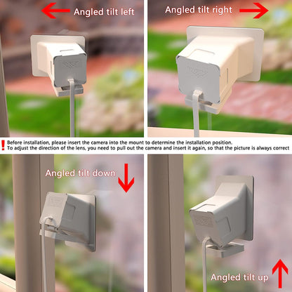 Teccle Angled Window Mount for Wyze Cam V3, 20 Degrees Tilt (Up/Down/Left/Right), Through Window Use Cam v3, Helps You Watch Front Yard and Driveway (White/Pack of 1)