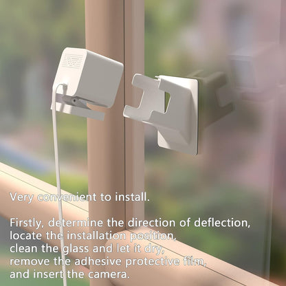 Teccle Angled Window Mount for Wyze Cam V3, 20 Degrees Tilt (Up/Down/Left/Right), Through Window Use Cam v3, Helps You Watch Front Yard and Driveway (White/Pack of 1)