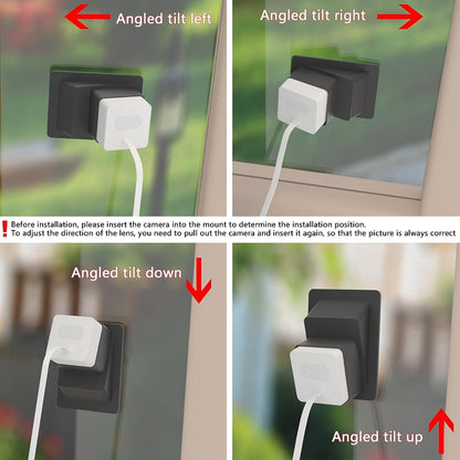 Teccle Angled Window Mount for Wyze Cam OG and OG Telephoto, 20 Degrees Tilt Up/Down/Left/Right Through Window Use Cam OG, Looking Front Yard and Driveway