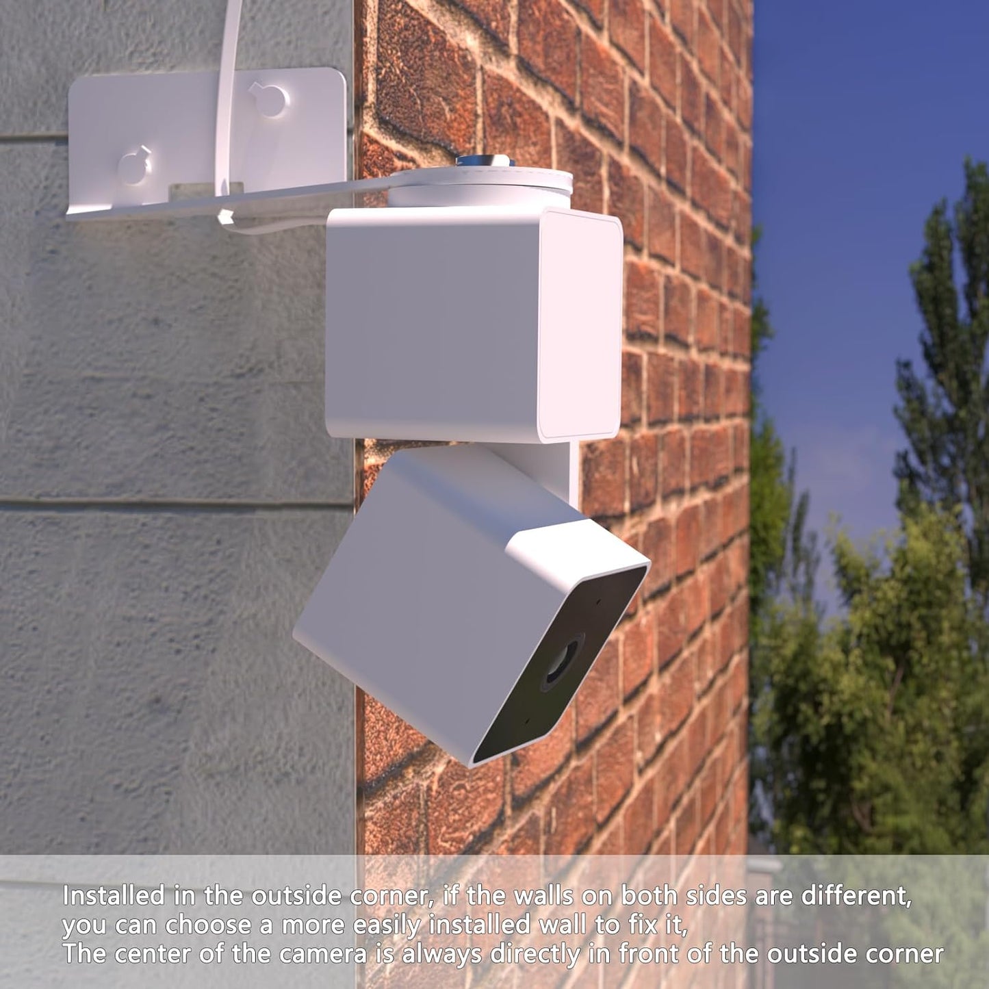 Outside Corner Wall Mount Bracket for Wyze Cam Pan V3, Make Cam Pan V3 Cover Both Sides of The House 270 Degrees, Maximizing Coverage Reduce Blind Spots (Pack of 2, White)