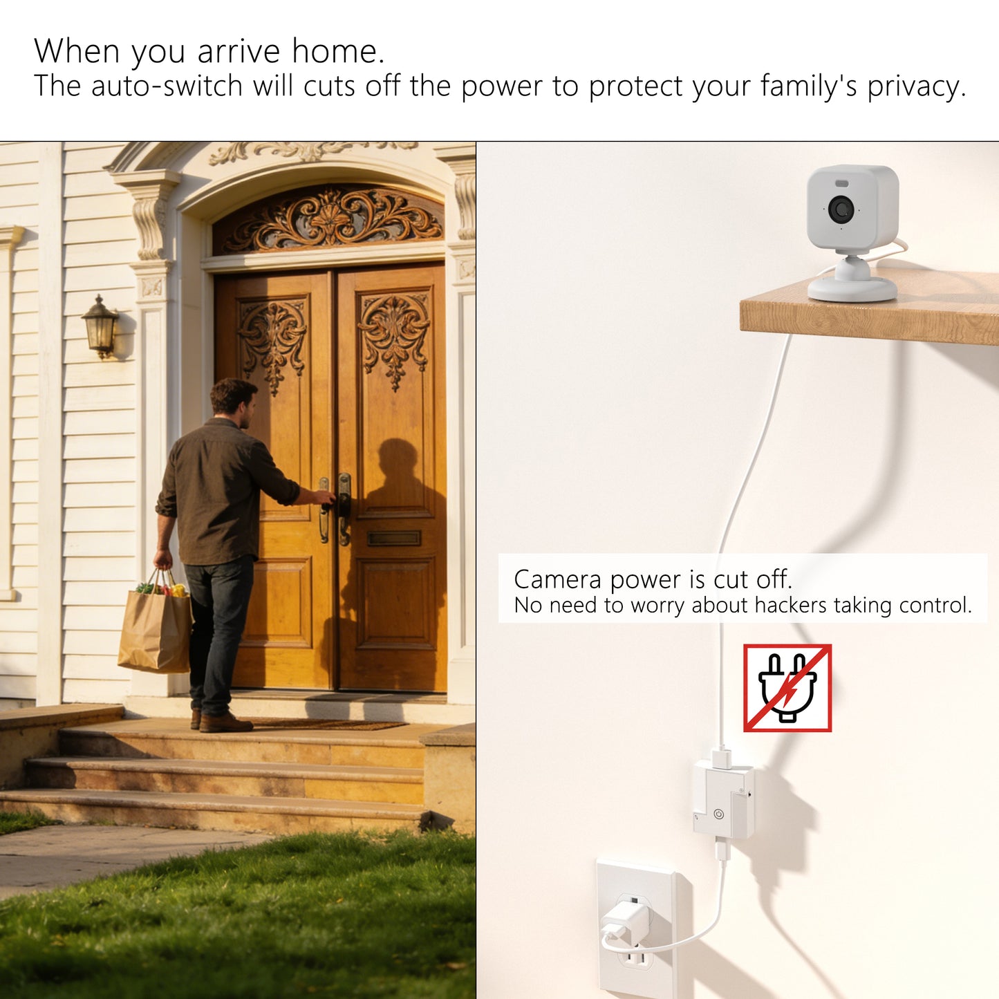 Automatic Security Camera Privacy Switch for Blink Indoor Camera Mini 2 / Mini, Smartphone Based Home/Away Detection, Off at Home/On Away, No App Offline Privacy Protect