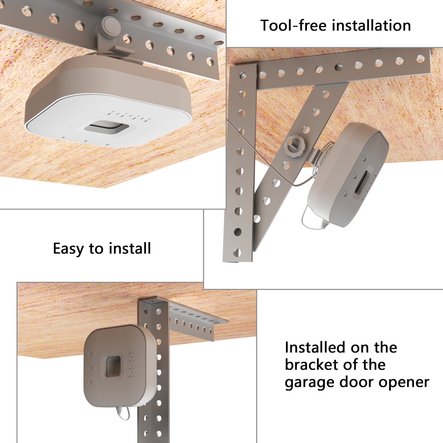 Mounting Bracket for myQ Chamberlain Garage Smart Hub (MYQ-G0401-ES) No Drilling, No Tools, Install Damage-Free, Mounted on Garage Door Opener Hanging