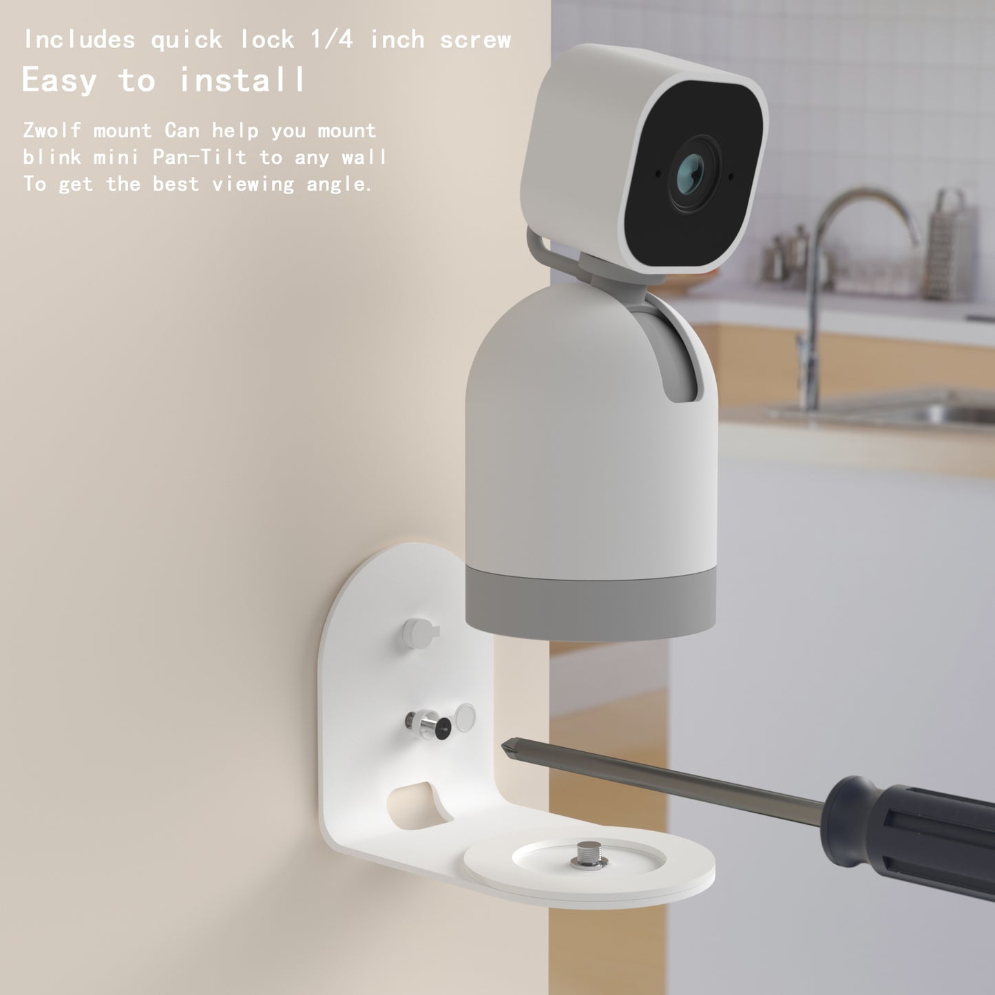 Metal Wall Mount for Blink Mini Pan Tilt Camera, Provide Better Viewing Angles for Blink Mini Pan Tilt Mount