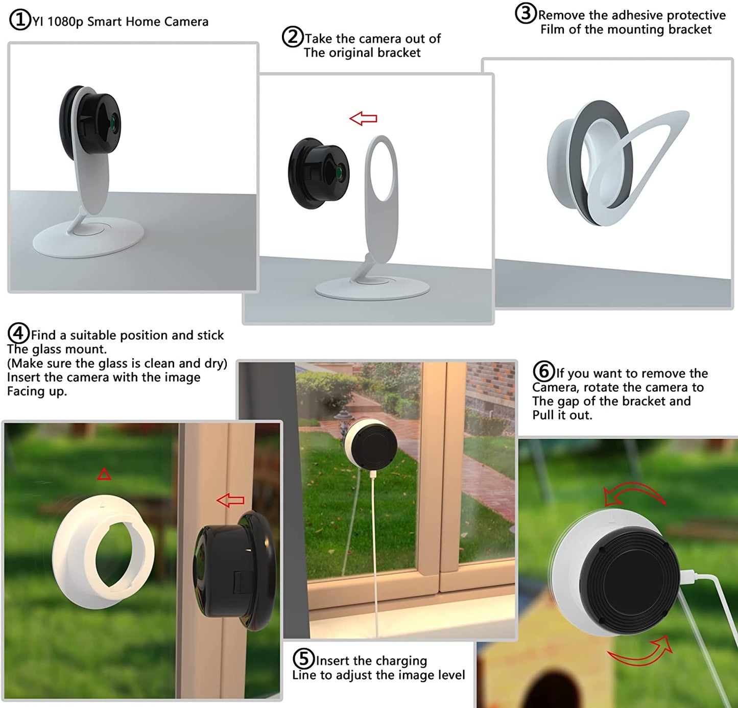 Window Mount for Yi Smart Home Camera , Through Window Use Yi Home Camera